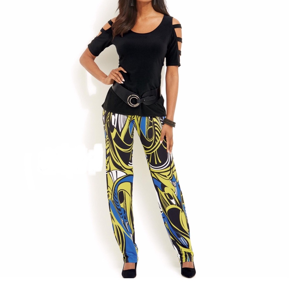 sz S - NWT Metrostyle Printed Straight Leg Pants